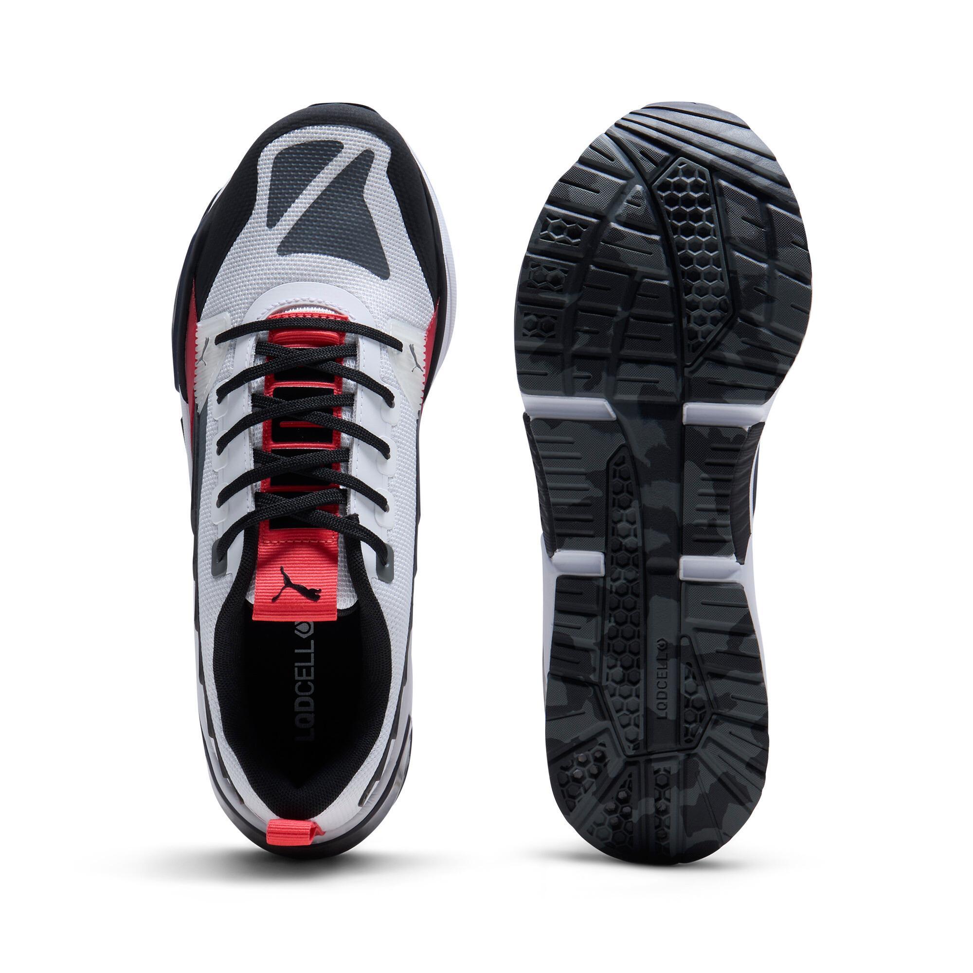 PUMA LQDCELL Optic Evo Men's Sneakers in White/Black/Active Red Product Image