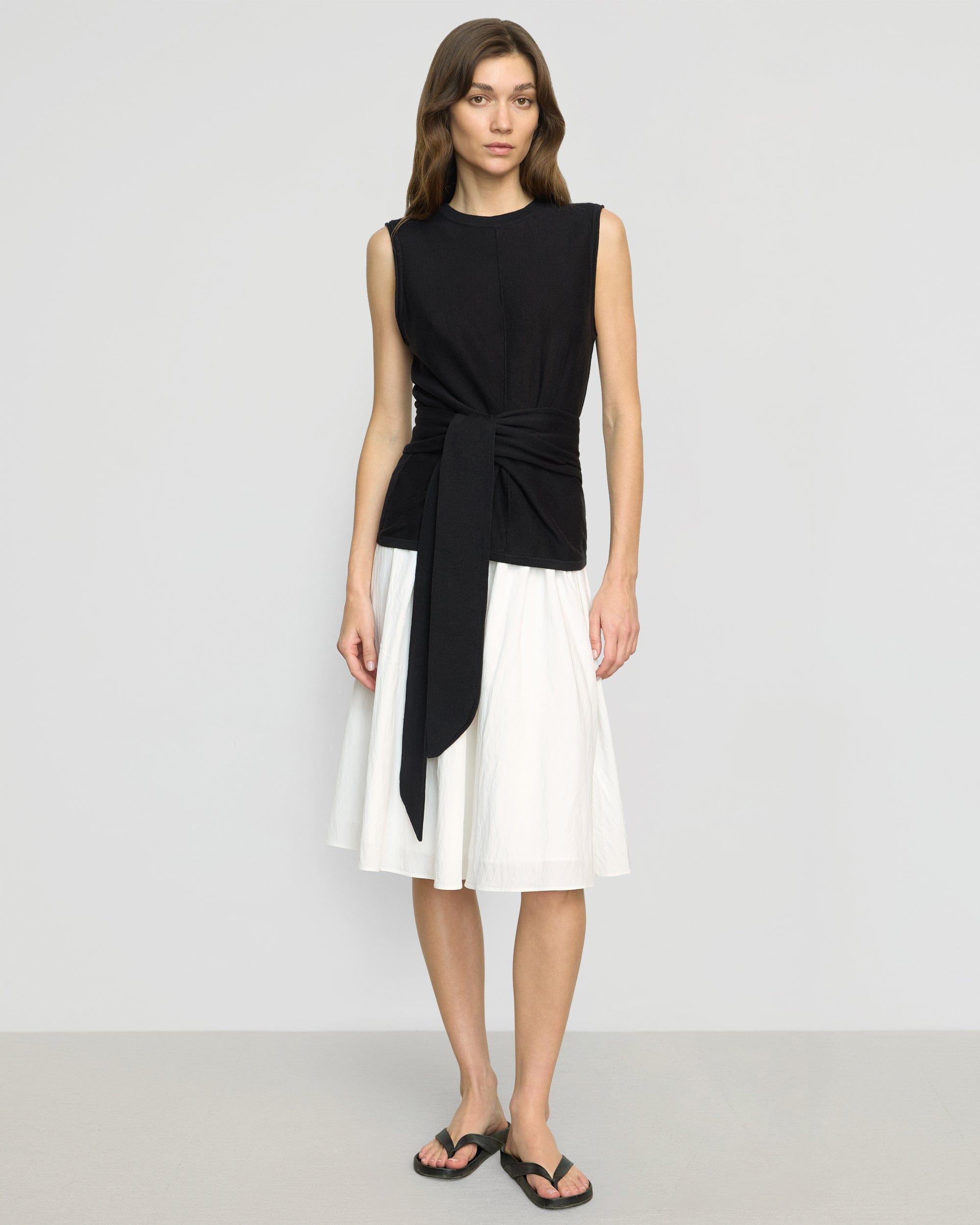 Rois Tie-Front Linen-Cotton Top Product Image