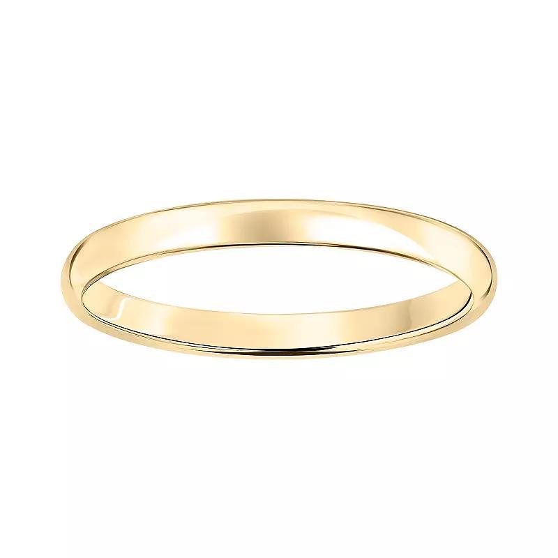 10k Gold 2 mm Polished Dome Wedding Band, Women's, Size: 6, Pink Product Image