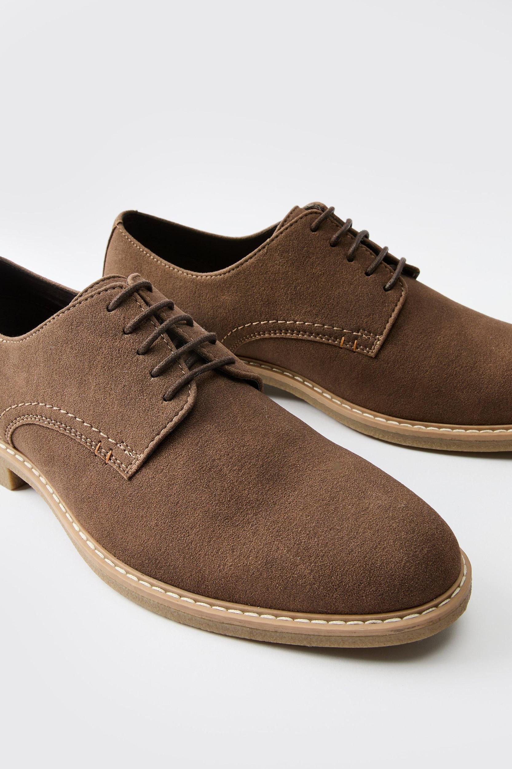 Faux Suede Derby Shoe | boohooMAN USA Product Image