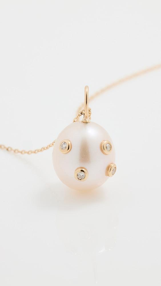 Mateo 14k Diamond Bezel Scattered Baroque Pearl Necklace | Shopbop Product Image