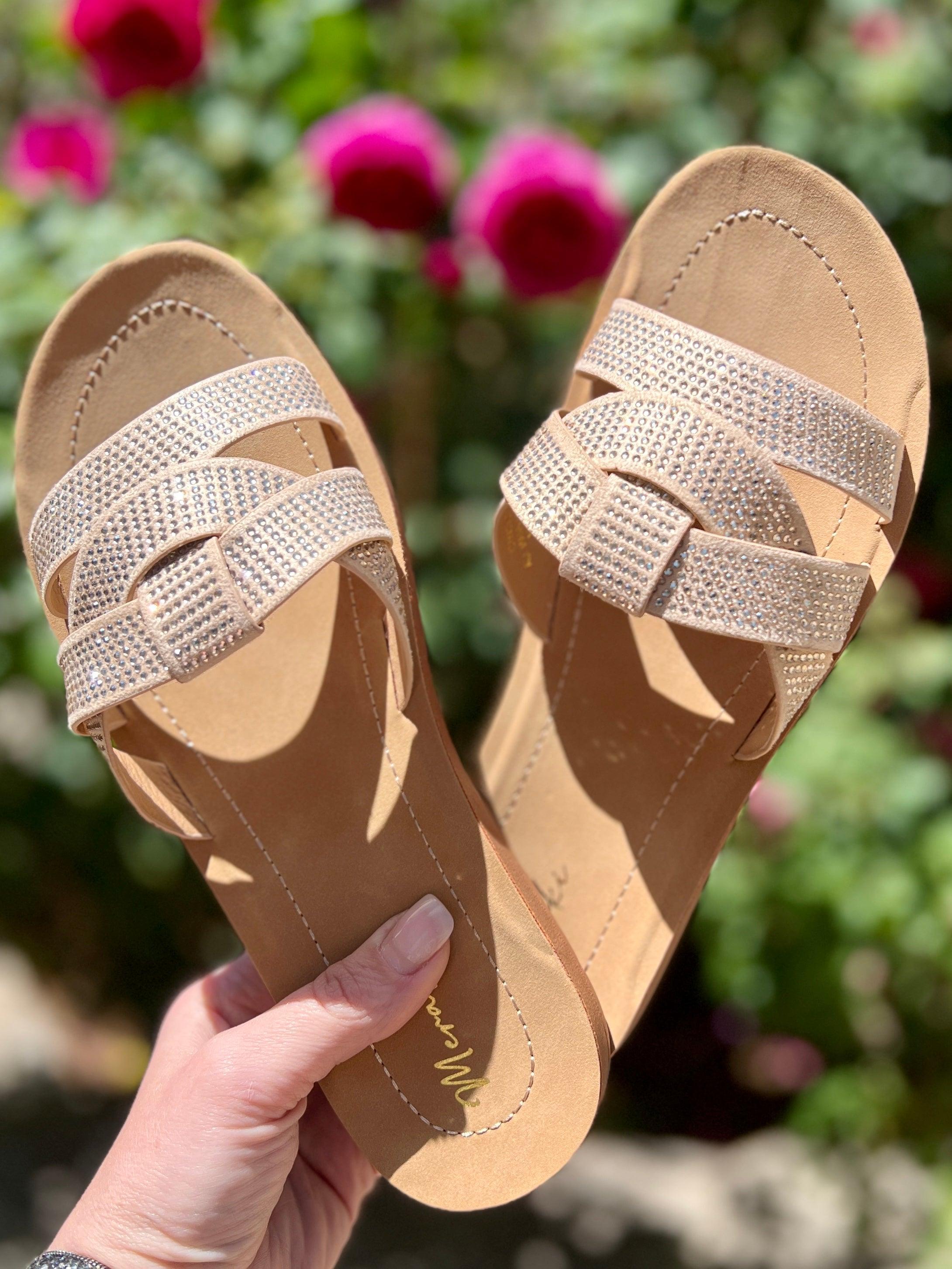 Cindy Sparkly Nude Slides* Product Image