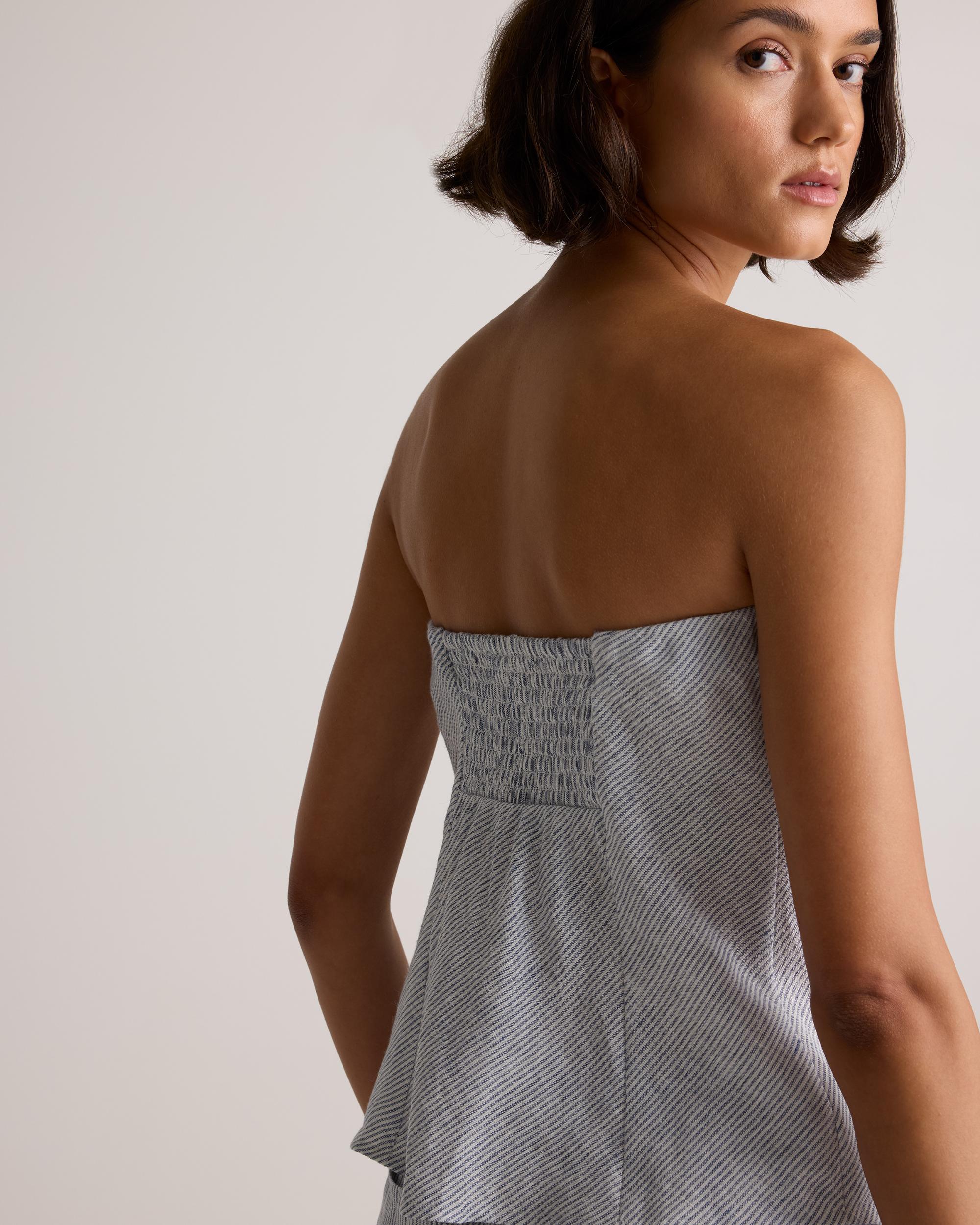 Quince | Women's 100% European Linen Strapless Top Size XL Product Image