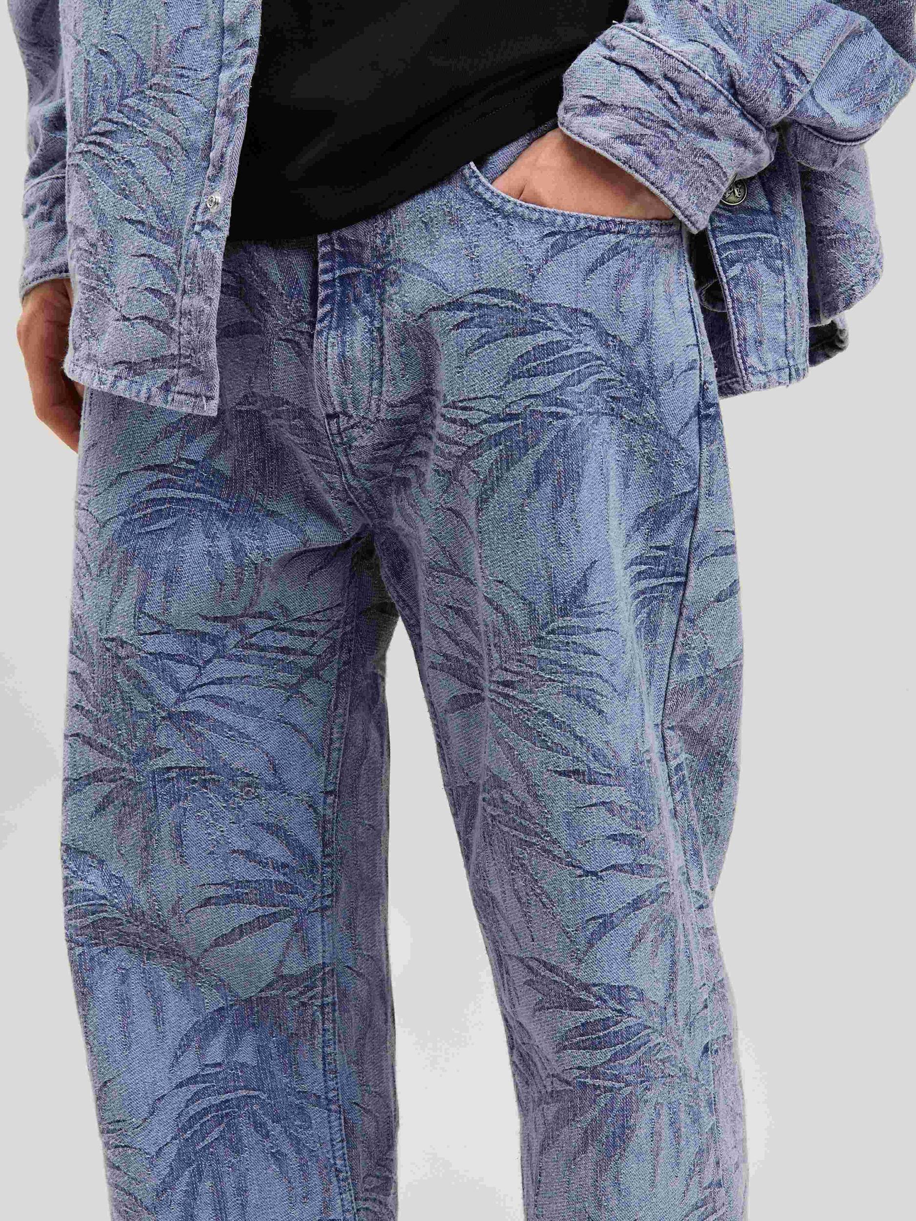 PALMS JACQUARD STRAIGHT 5 PKT LIGHT BLUE Product Image