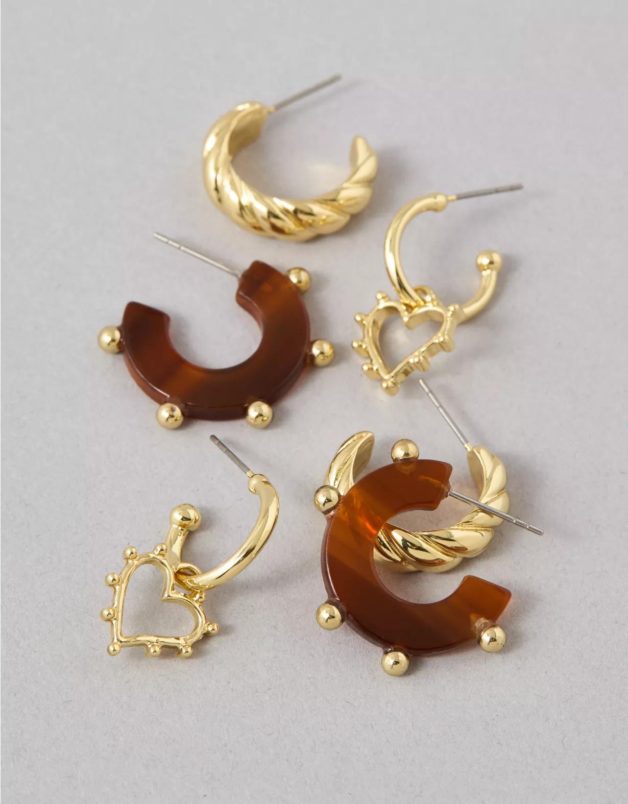 AEO Studded Resin Earrings 3-Pack Product Image