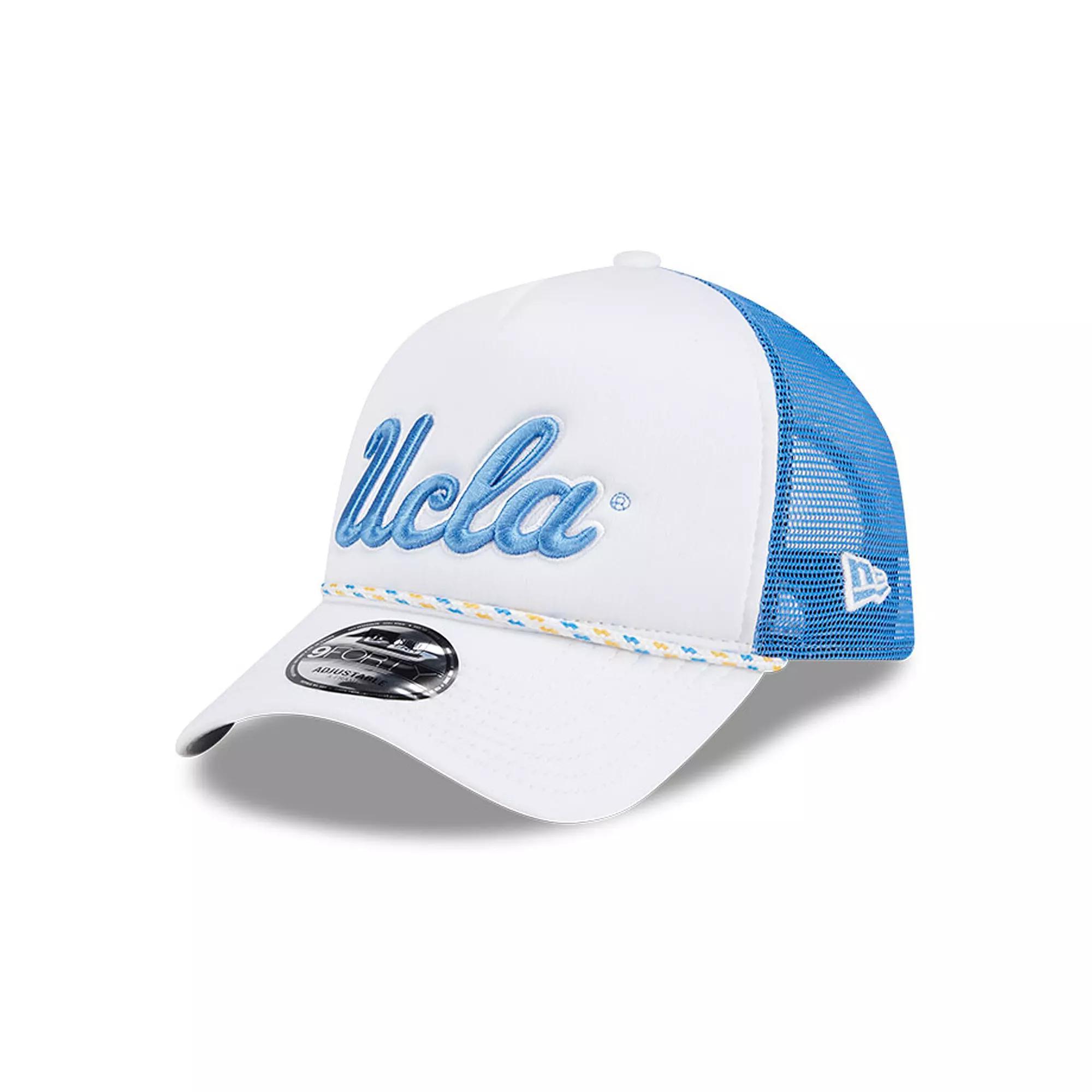 Mens New Era /Blue UCLA Bruins Court Sport Foam A-Frame 9FORTY Adjustable Trucker Hat Product Image