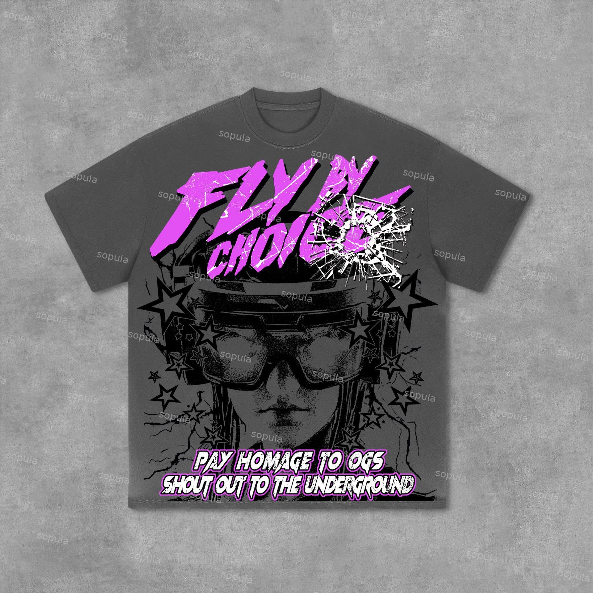 Sopula Fly By Choice Graphic Print Cotton T-Shirt Product Image