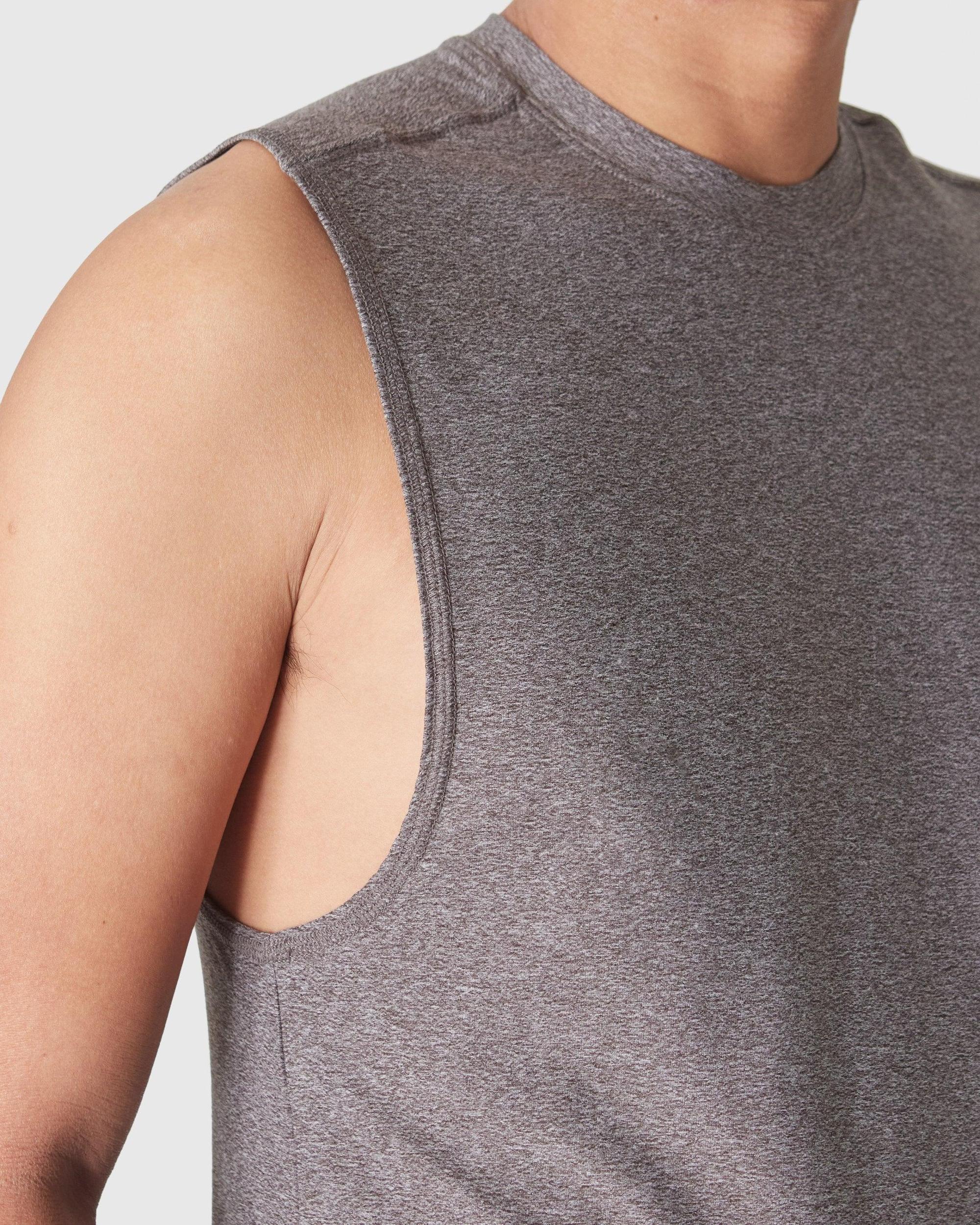 Heather Cocoa Sleeveless Active Muscle Tee Product Image