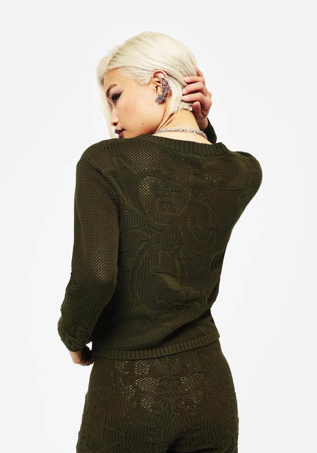 Tulip Jacquard Knit Cardigan Product Image