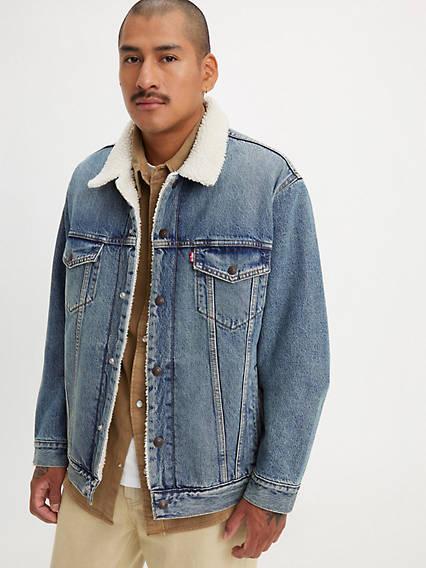 Relaxed Fit Sherpa Trucker Jacket Product Image