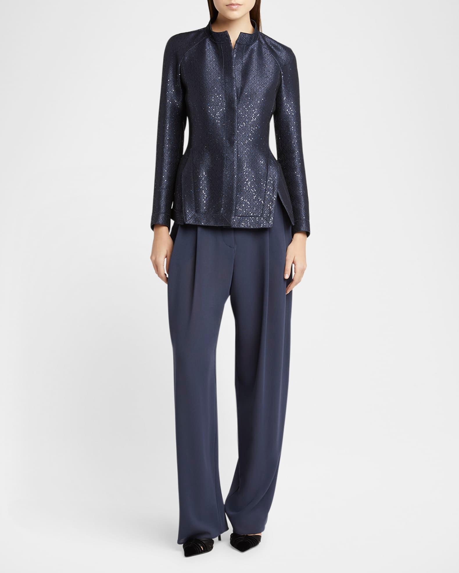 Sequin Jacquard Single-Breasted Evening Jacket Product Image