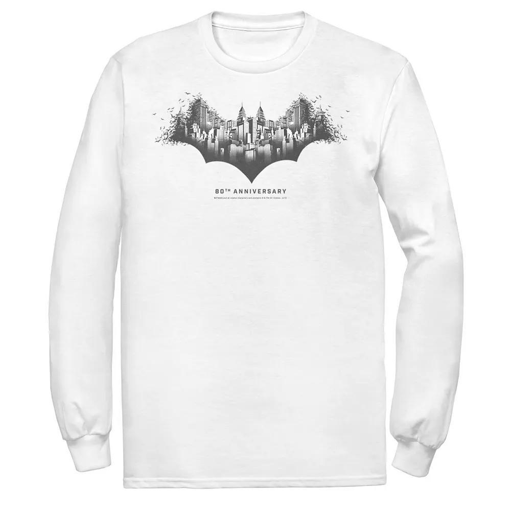 Men's DC Comics Batman Skyline Logo Tee, Size: Small, Athletic Grey Product Image