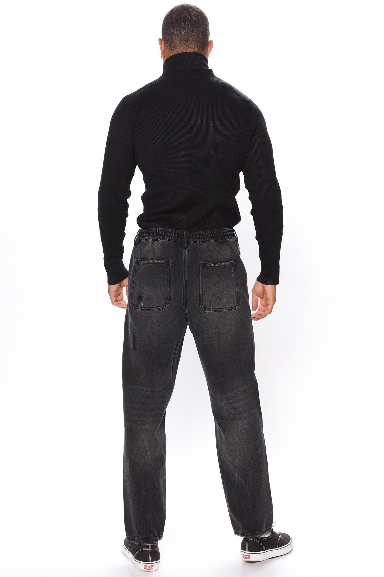 Viscose Ribbed Turtleneck - Black Product Image