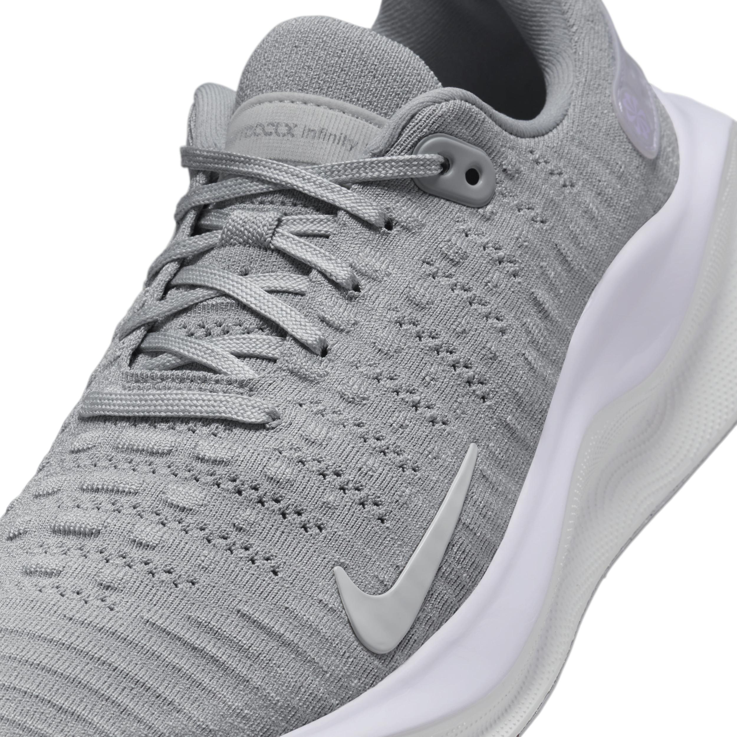 Nike Womens Nike React Infinity Run Flyknit 4 - Womens Running Shoes Light Smoke Grey/Summit White/Barely Grape Product Image