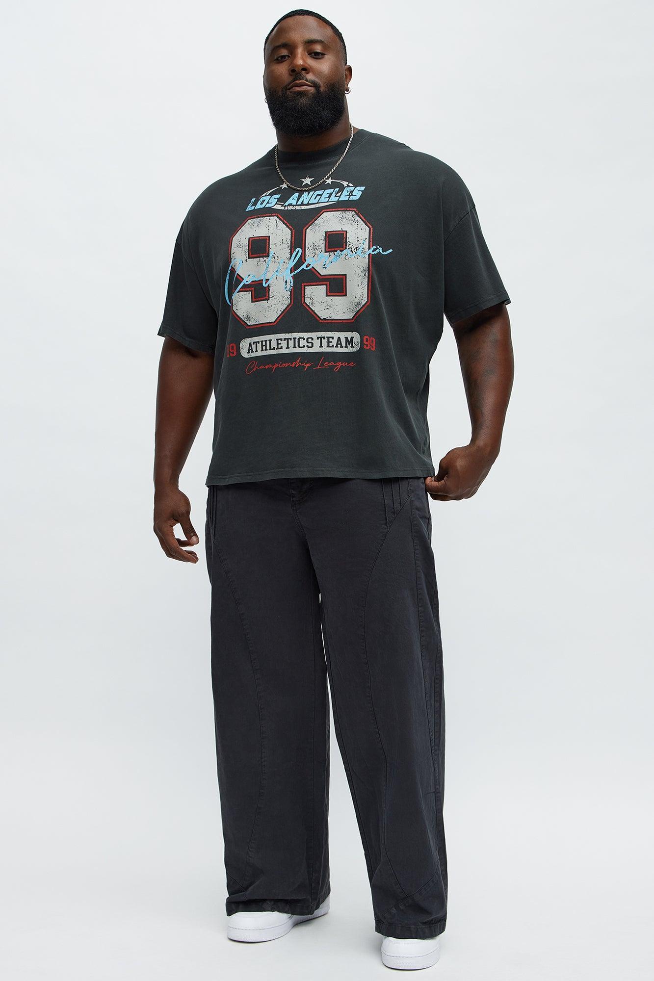 LA Athletics Team 99 Oversized Short Sleeve Tee - Black Wash Male Product Image