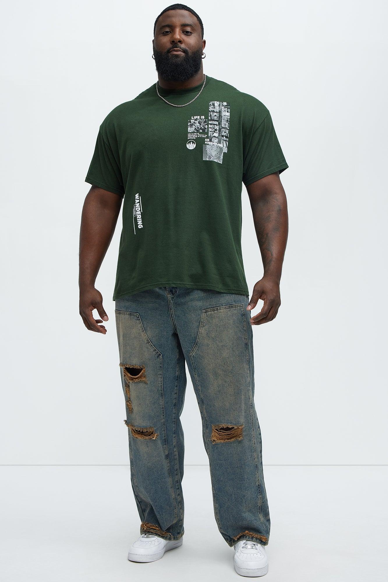 Life Is Wandering Short Sleeve Tee - Hunter Green Product Image