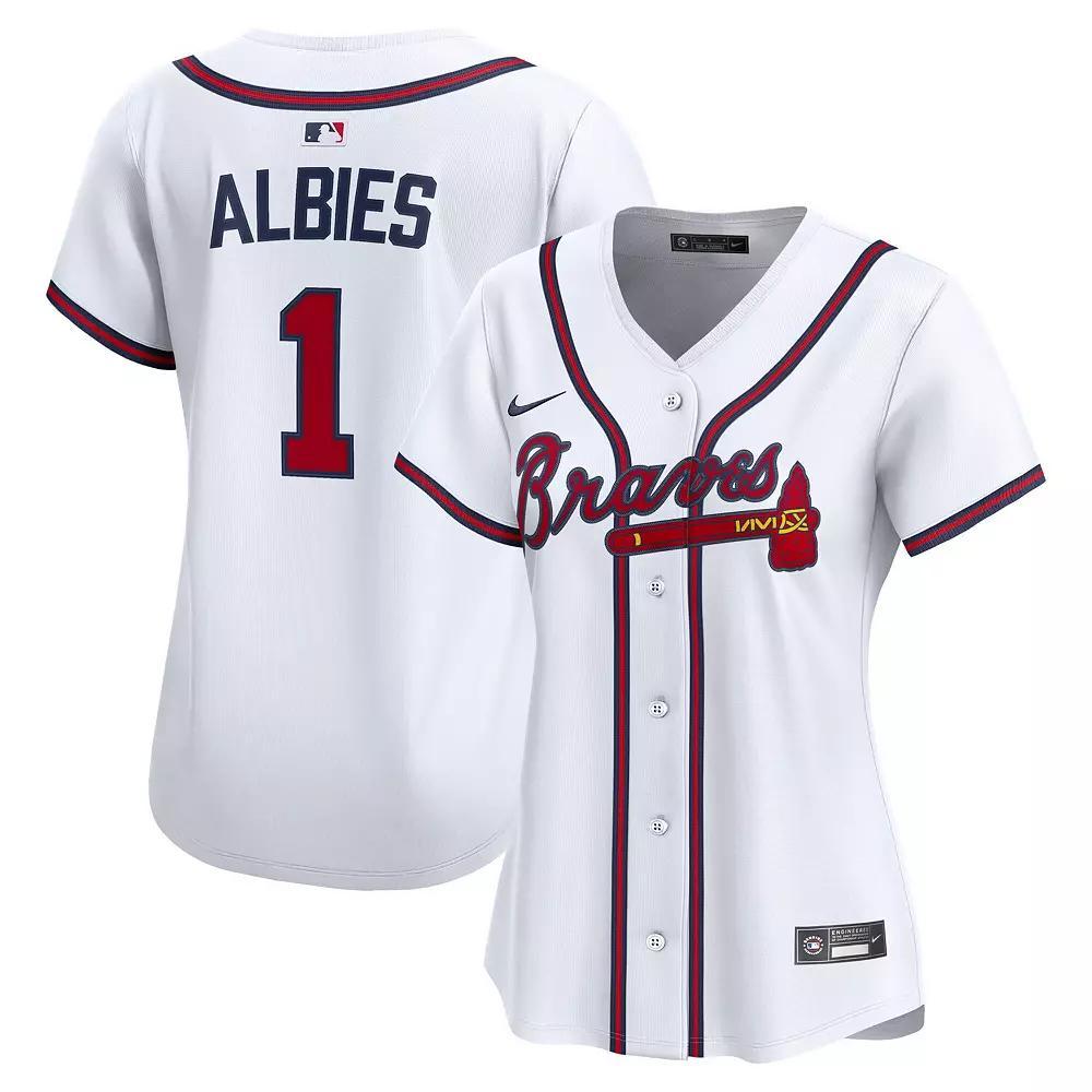 Women's Nike Ozzie Albies White Atlanta Braves Home Limited Player Jersey, Size: Medium Product Image