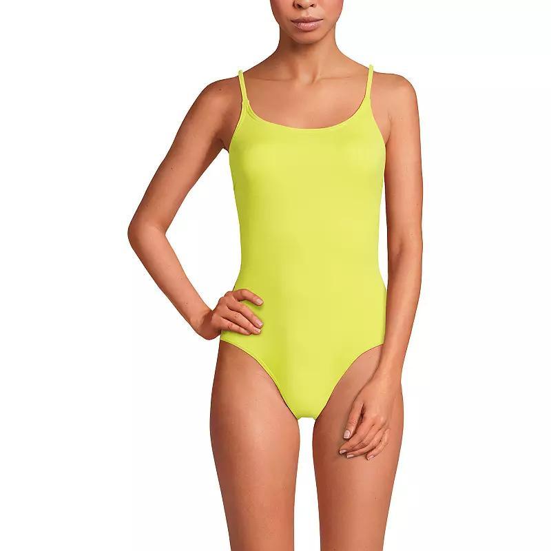 Women's Lands' End Chlorine Resistant Tugless One-Piece Swimsuit, Size: 18, Black Product Image