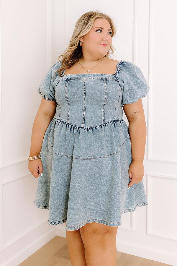 Day Dreamer Denim Mini Dress Curves Product Image