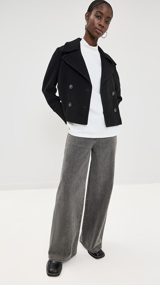 Vince Boiled Wool Cropped Peacoat | Shopbop Product Image
