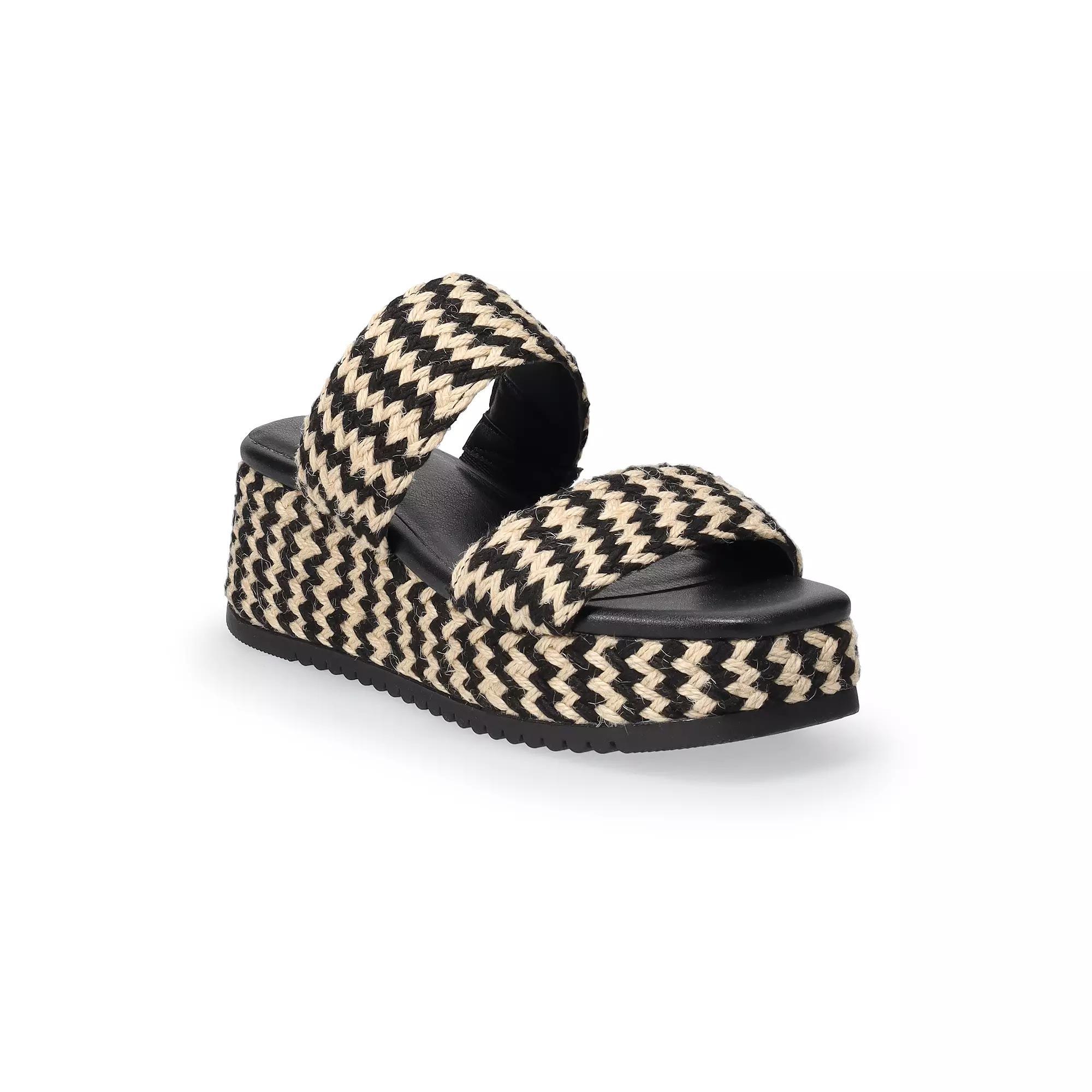 Sonoma Goods For Life® Edina Women's Flatform Two Band Sandals, Size: 7, Black Product Image