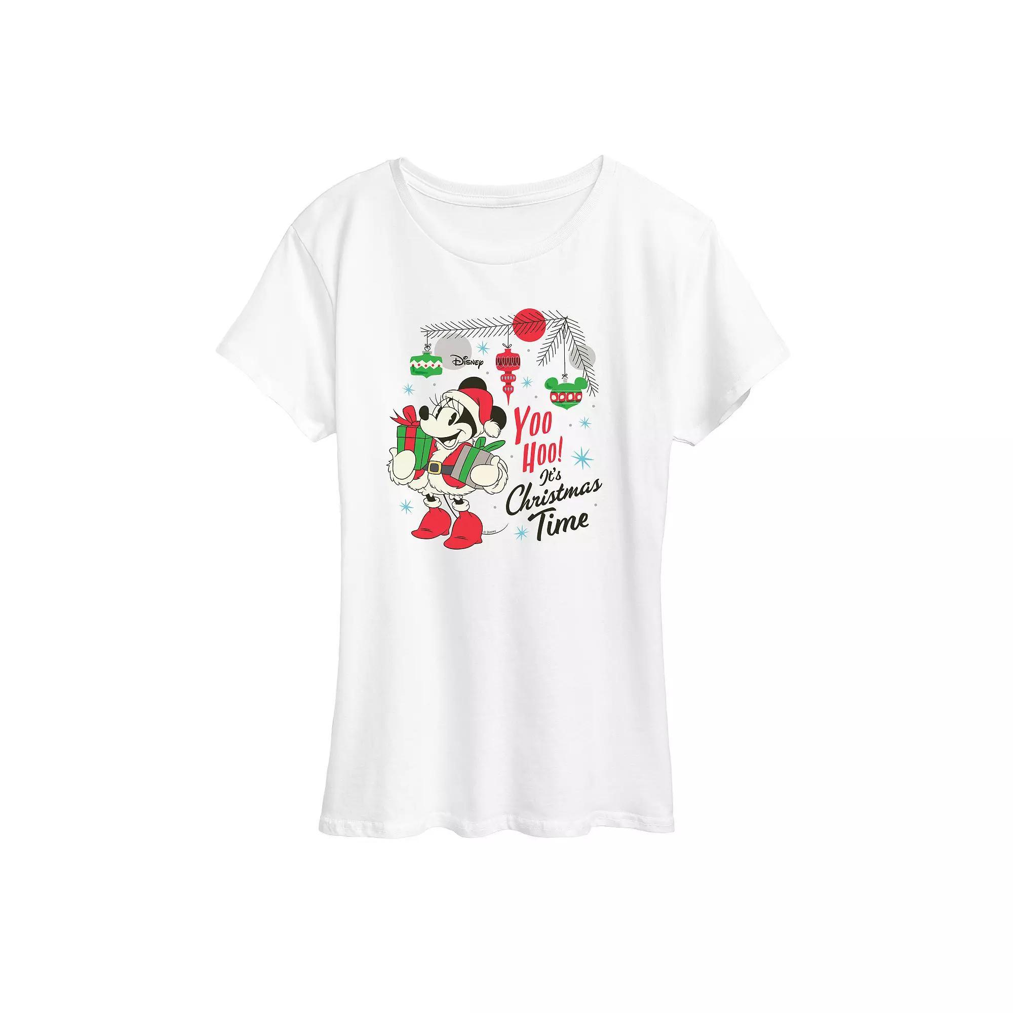 Disney's Minnie Mouse Women's Yoo Hoo Graphic Tee, Girl's, Size: Small, Grey Gray Product Image