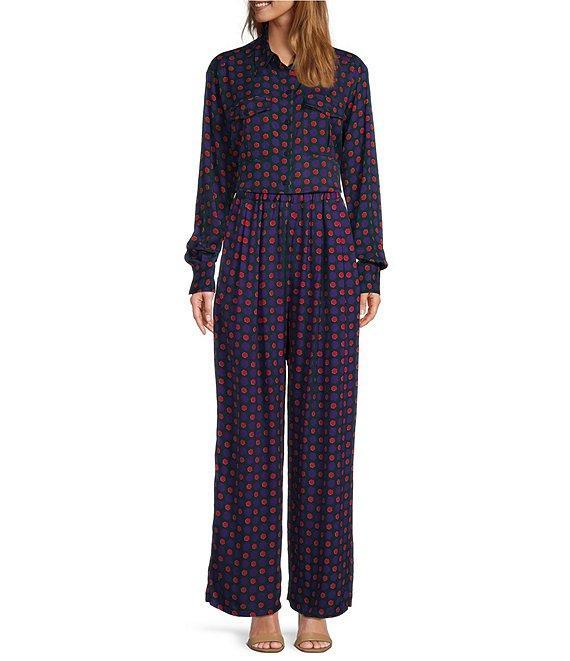 COREY LYNN CALTER Belmont Crepe Dotted Geo Print Relaxed Coordinating Pant Product Image