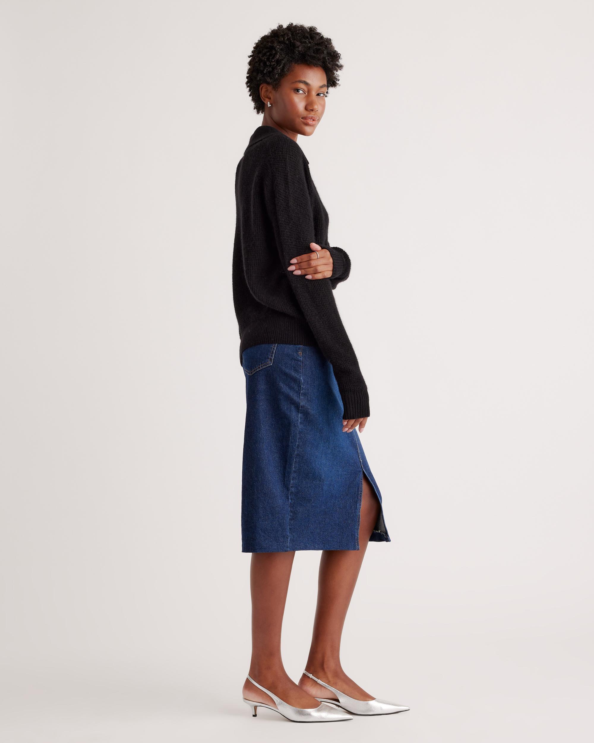 Quince | Women's Baby Alpaca-Wool Waffle Stitch Polo Sweater Product Image