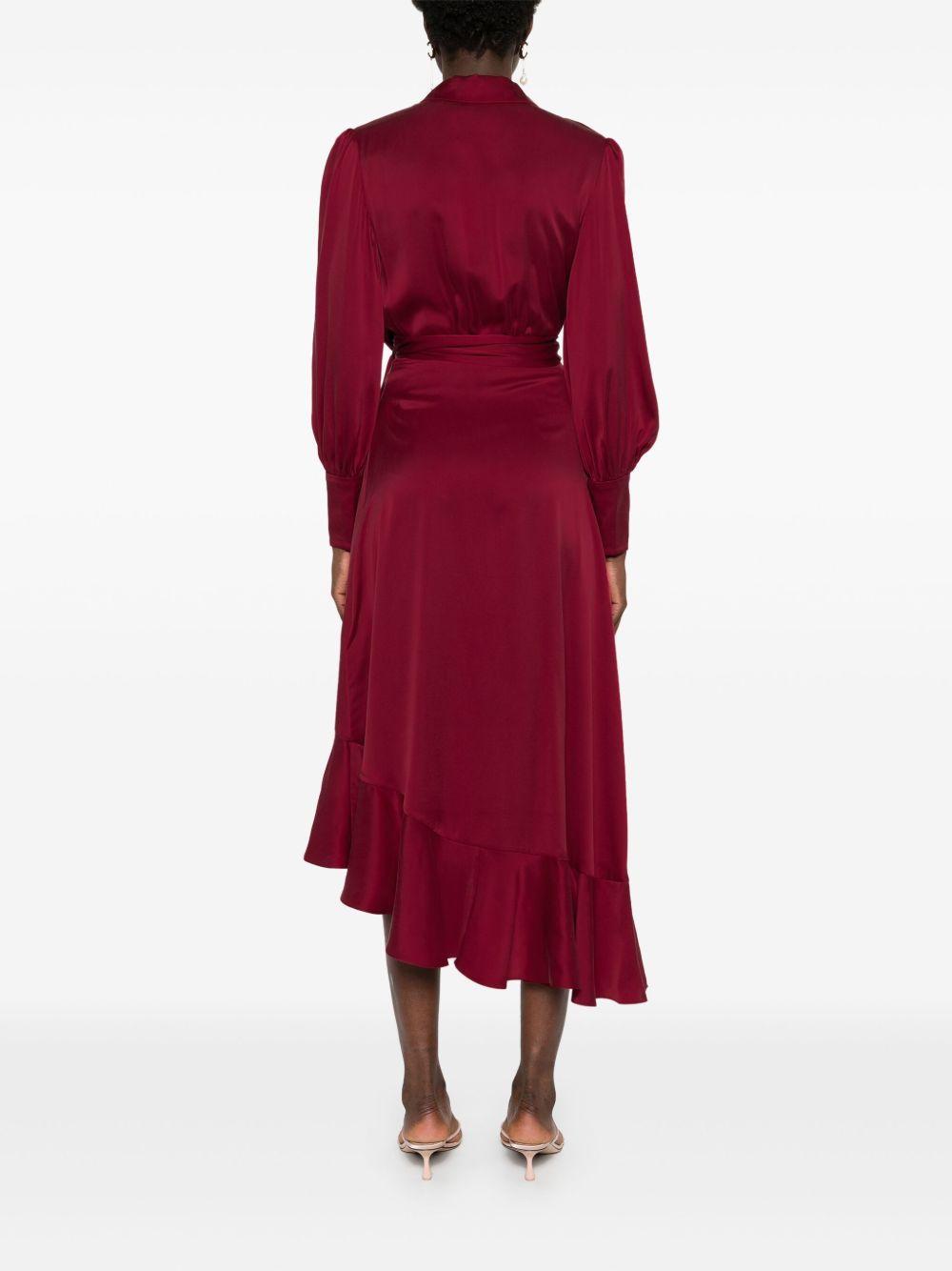 wrap silk midi dress Product Image