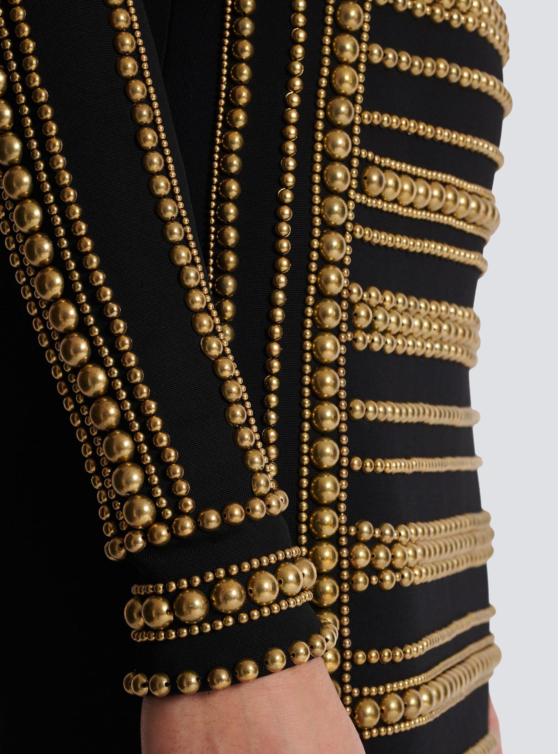 Short gold bead-embroidered dress Product Image