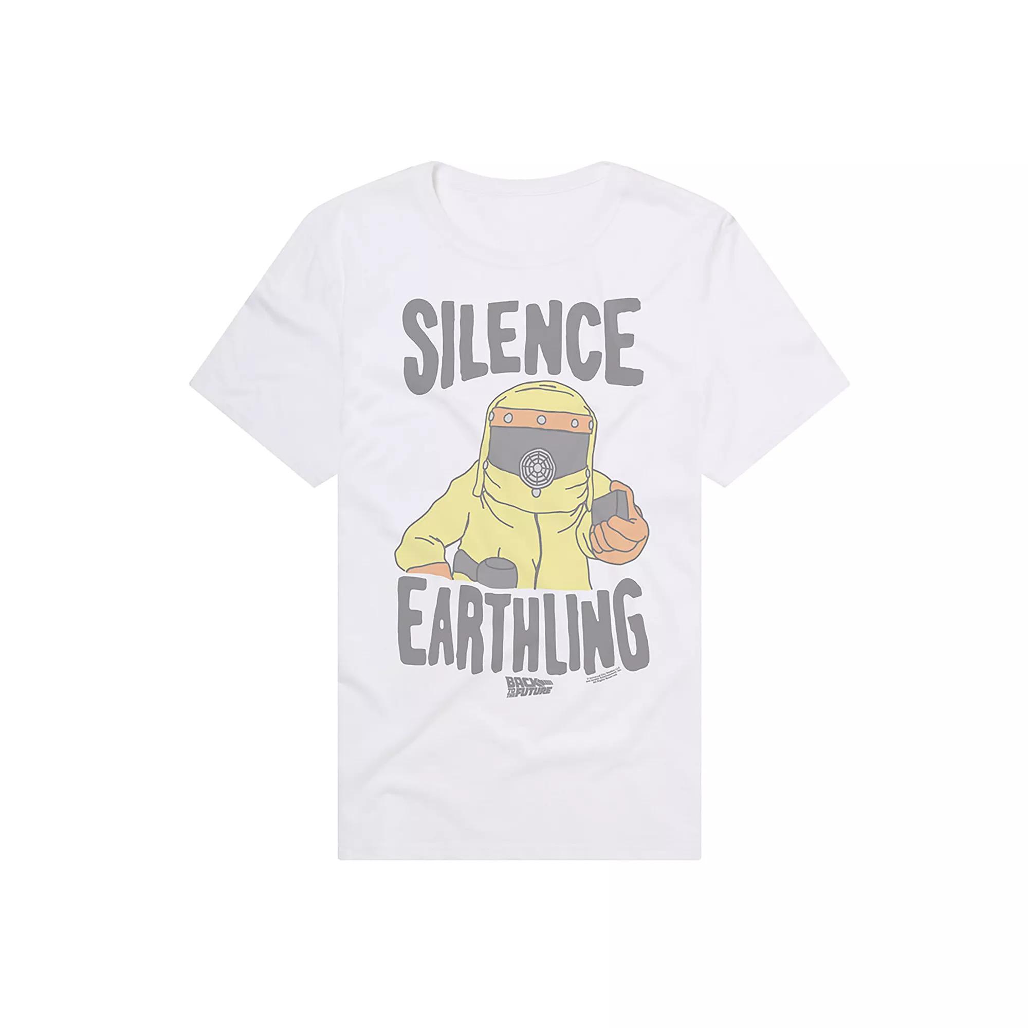 Men's Back To The Future Silence Earthling T-Shirt, Size: Large, White Product Image