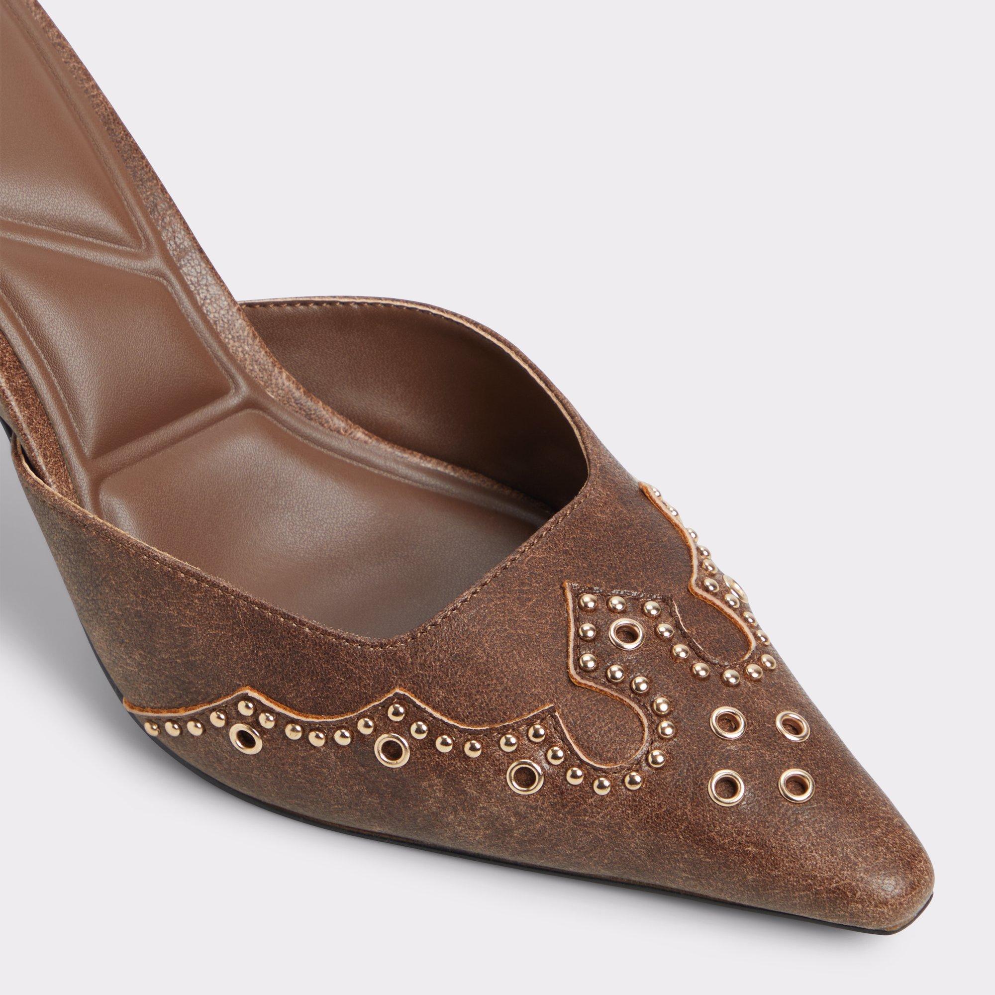 ALDO Amarilla - Women's Mule Slide - Brown, Size 7.5 Product Image