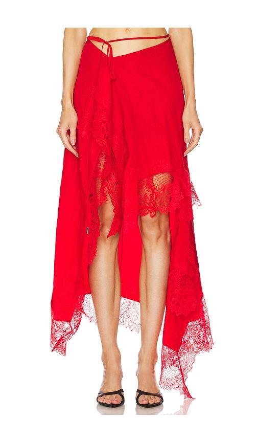 Lace Trim Asymmetric Skirt David Koma Product Image