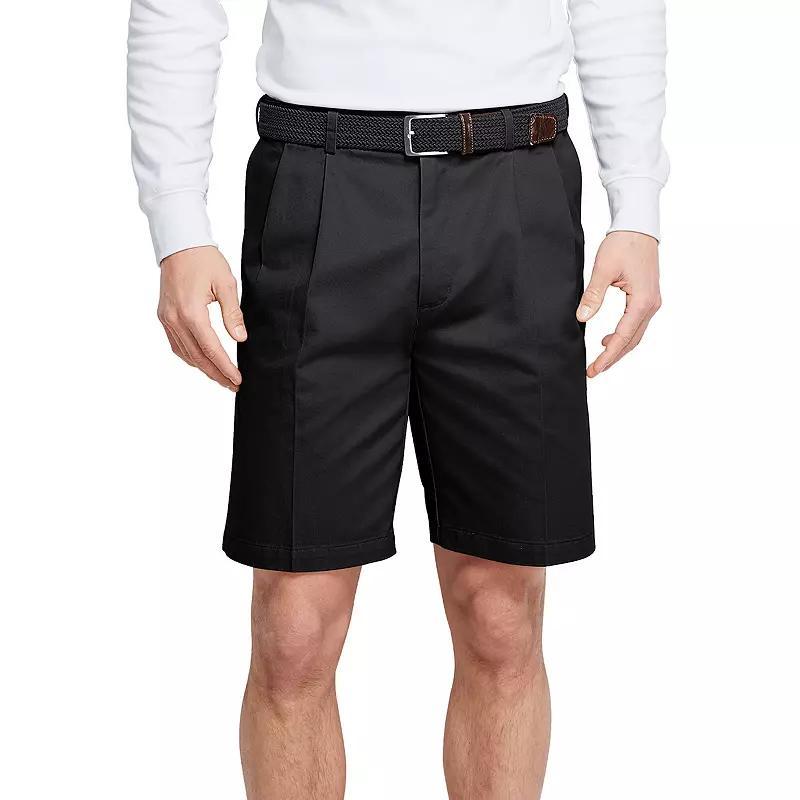 Men's Lands' End Comfort Waist 9-inch No-Iron Pleated Chino Shorts, Size: 37, Radiant Blue Product Image