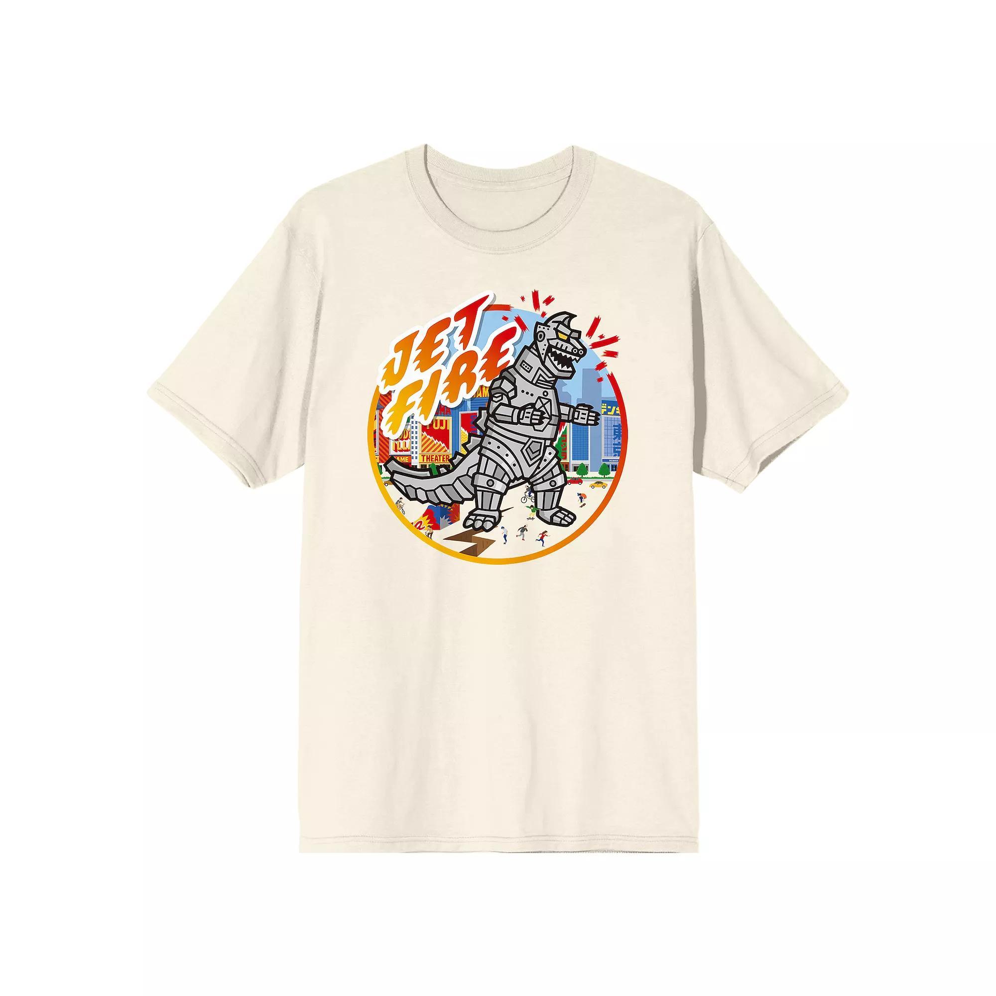 Mens Godzilla Jet Fire Tee Beige Product Image