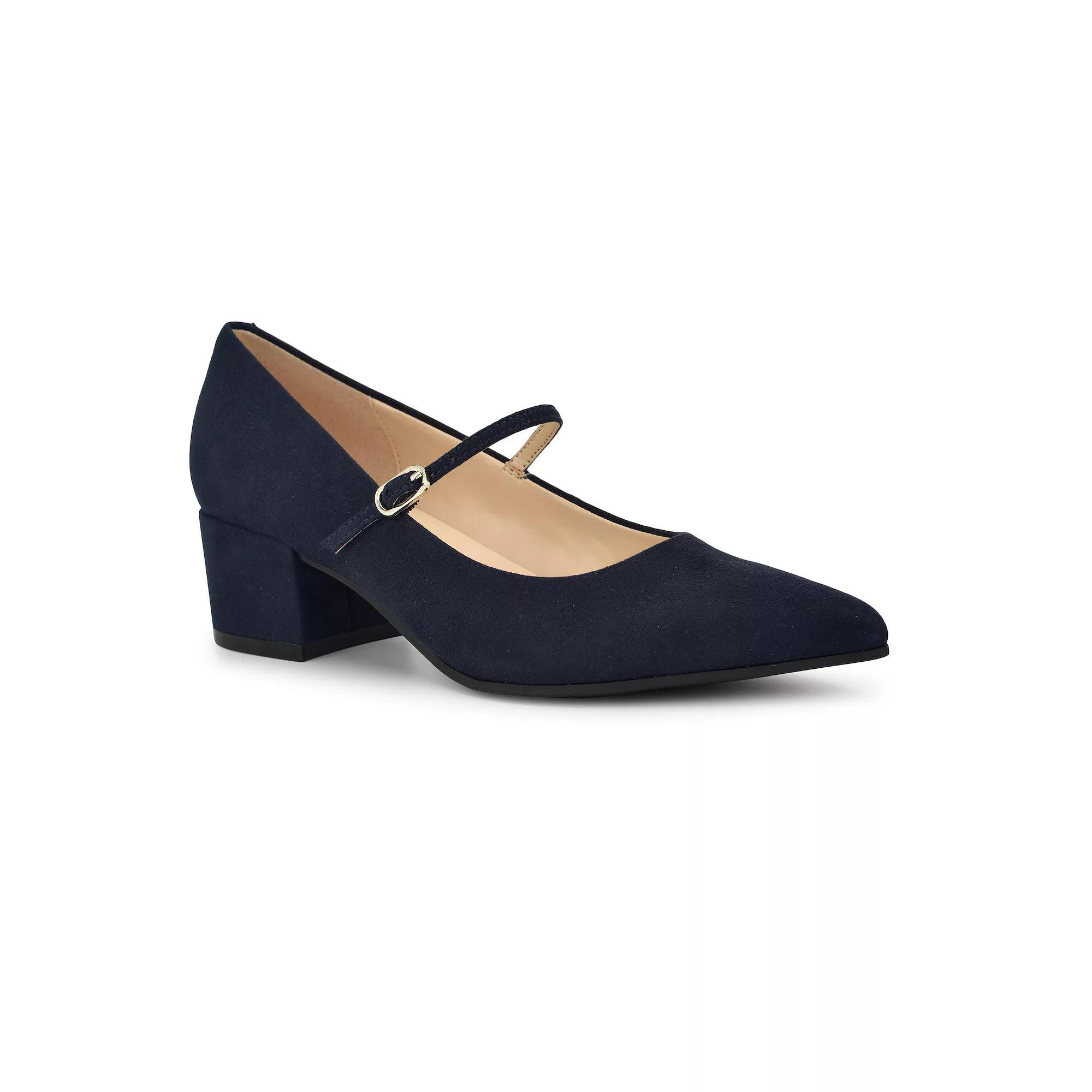Nine West Pins Women's Block Heel Pointy Toe Dress Pumps, Size: 9.5, Blue Product Image
