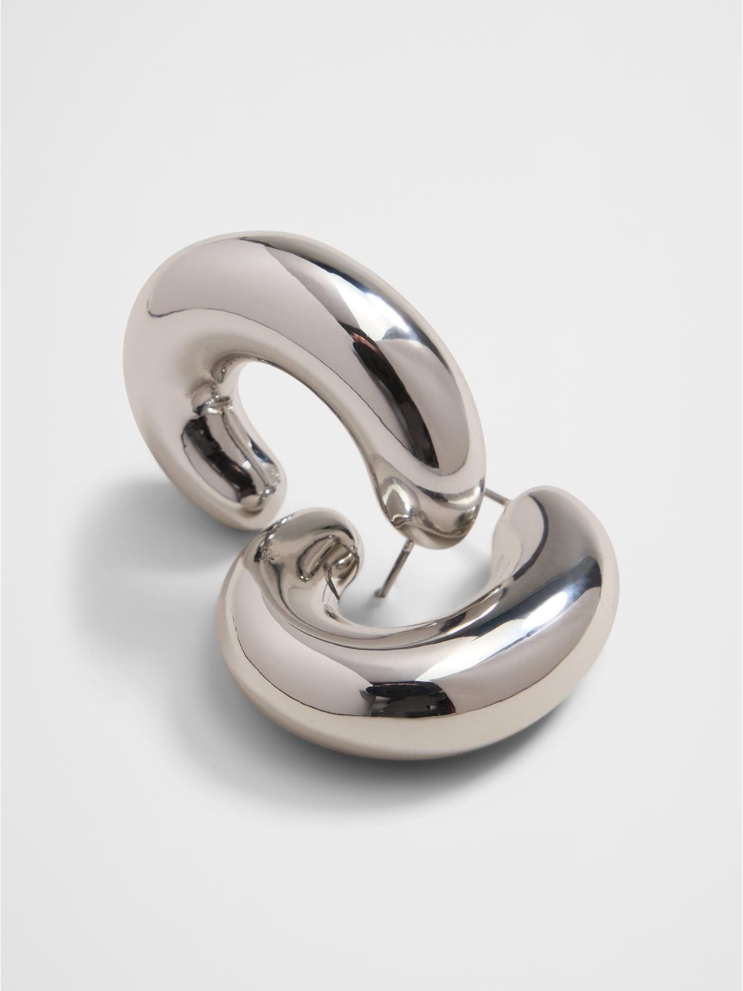 Puffy Half Hoop Earrings Product Image