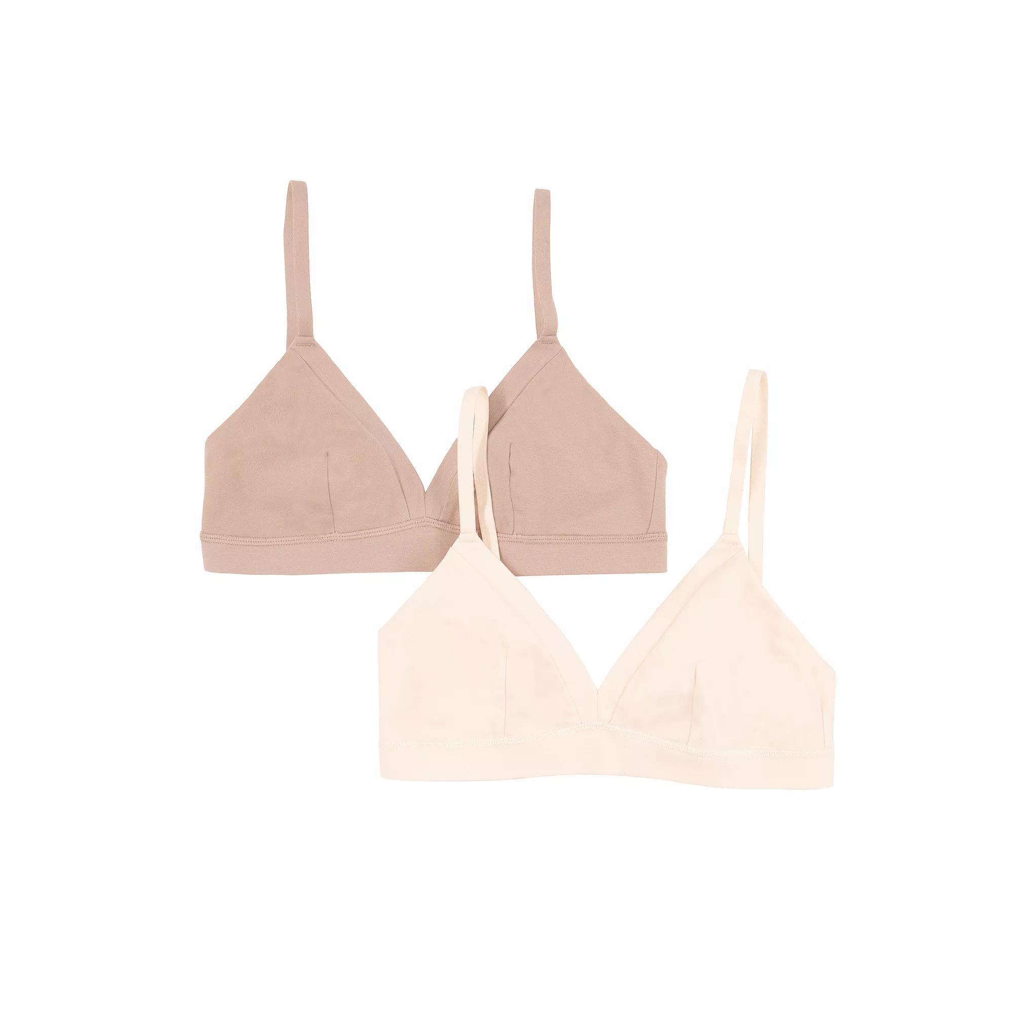 Jezebel 2-Pack Pima Cotton Bralette 900821P2, Women's, Size: Medium, Beige Product Image