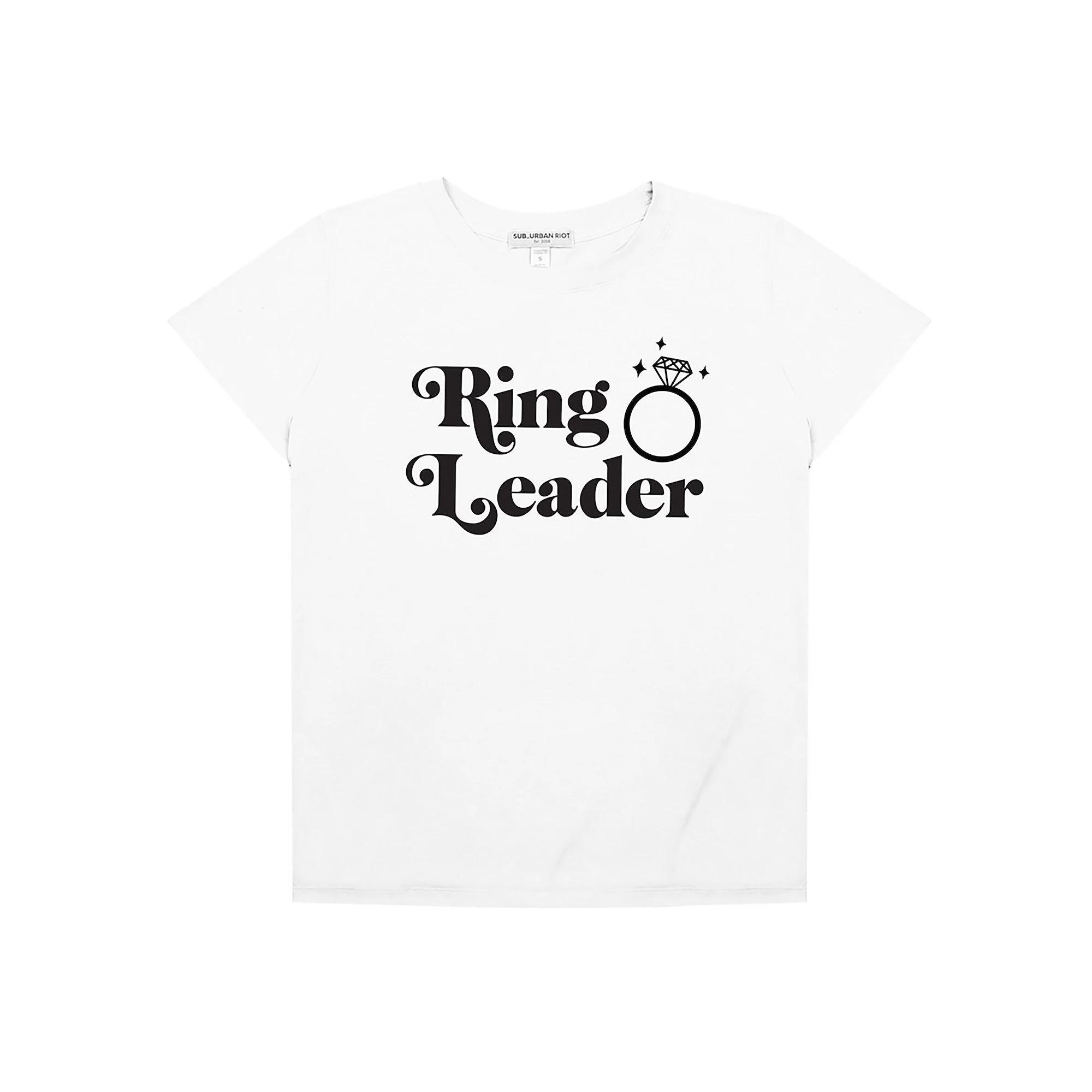 Women's Suburban Riot Ring Leader Loose Fit Graphic Tee, Girl's, Size: Large, White Product Image