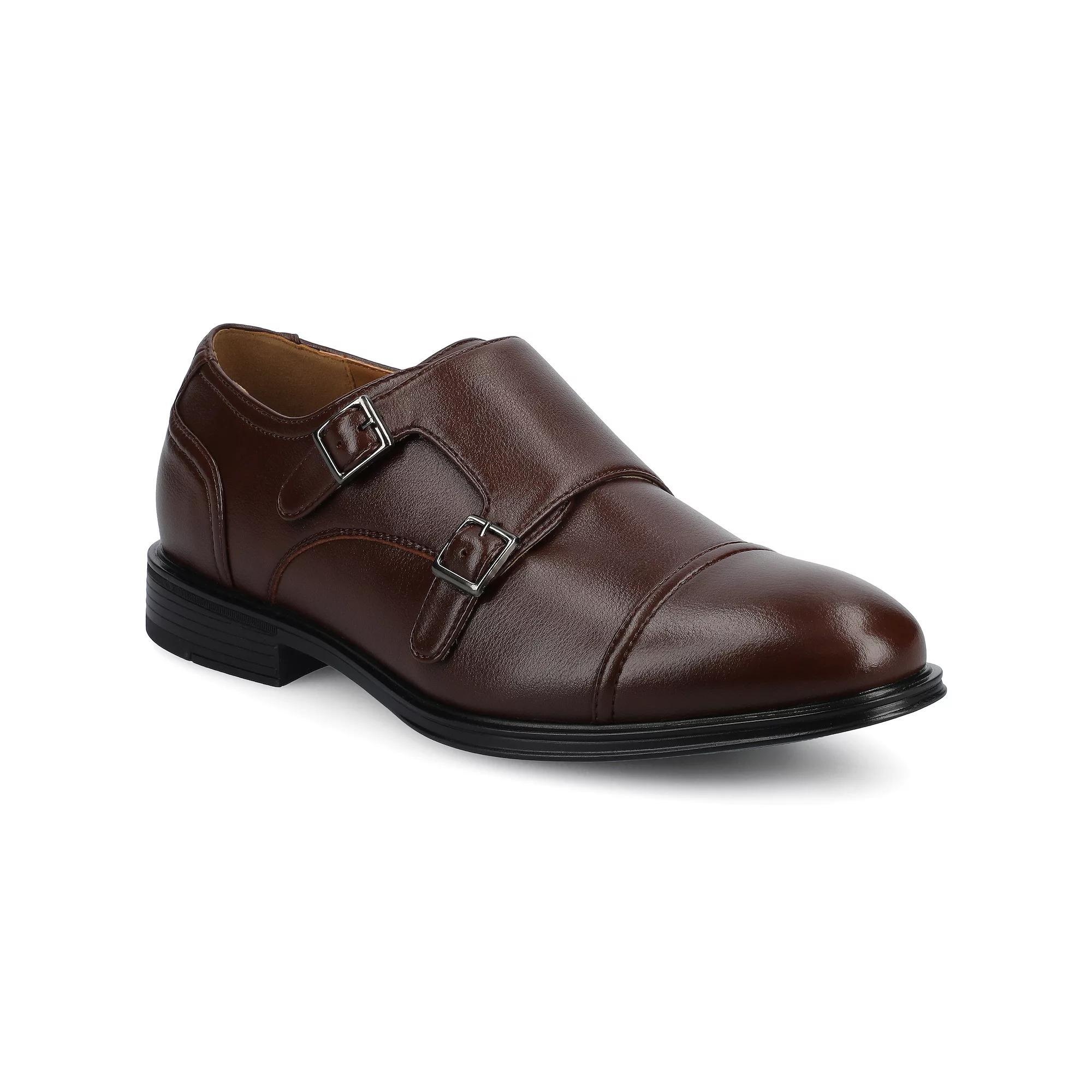 VANCE Dillon Comfort Cap-toe Double Monk Strap Men's Flexible Dress Shoes, Size: 11.5, Brown Product Image