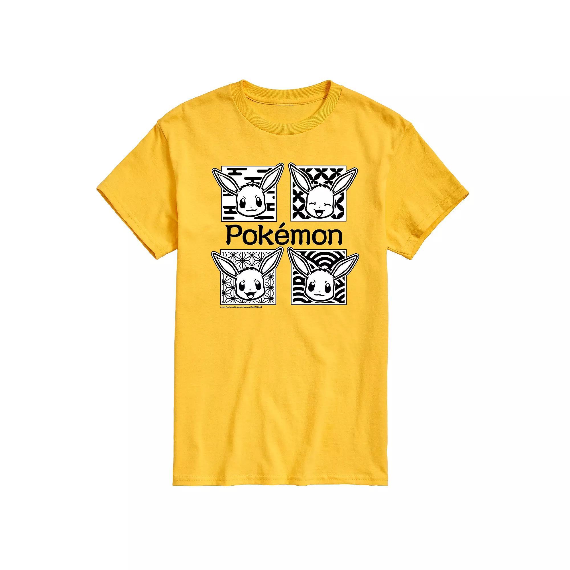 Mens Pokemon Wagara Grid Eevee Graphic Tee Product Image