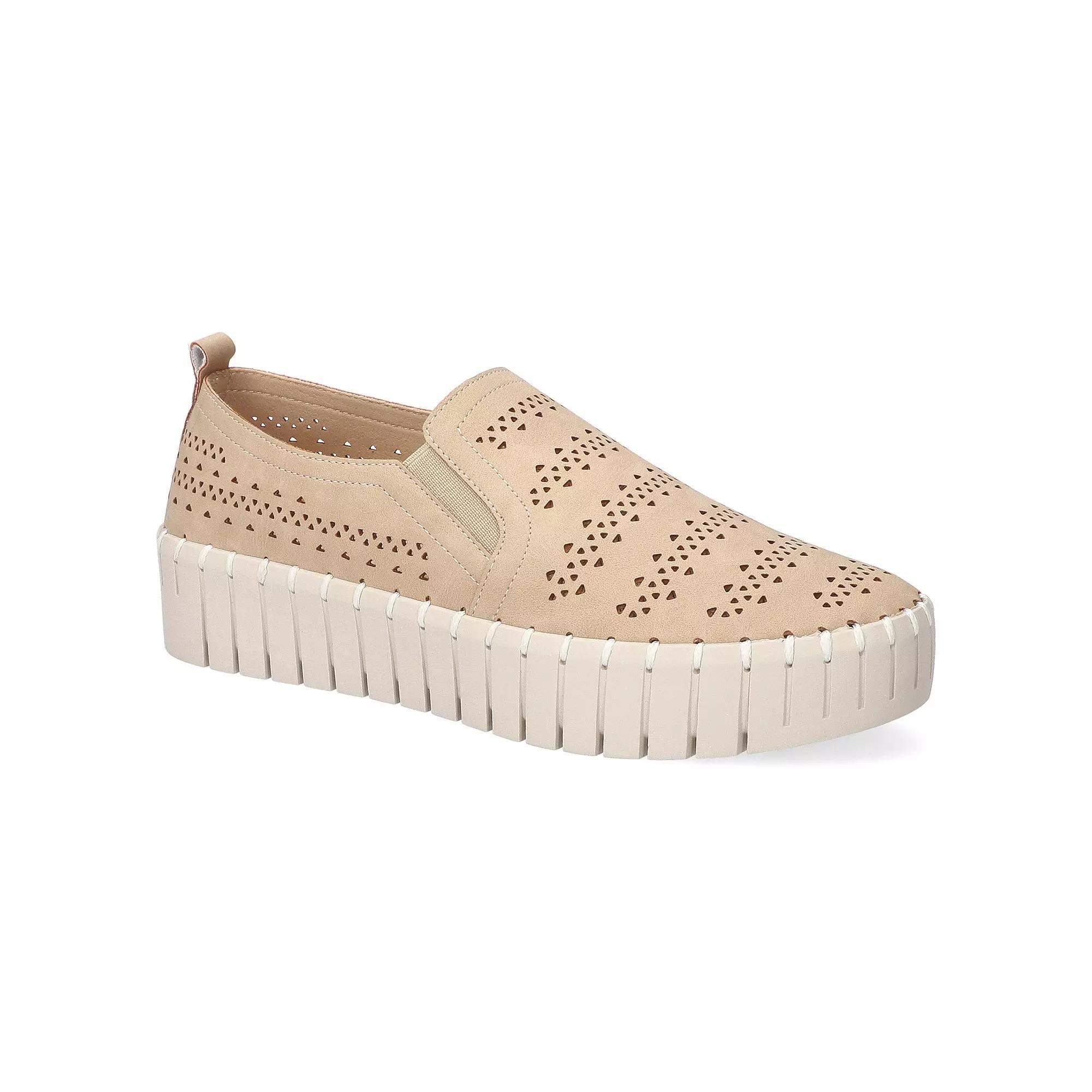 Peppy by Easy Street Women's Platform Sneakers, Size: 7.5, Natural Product Image