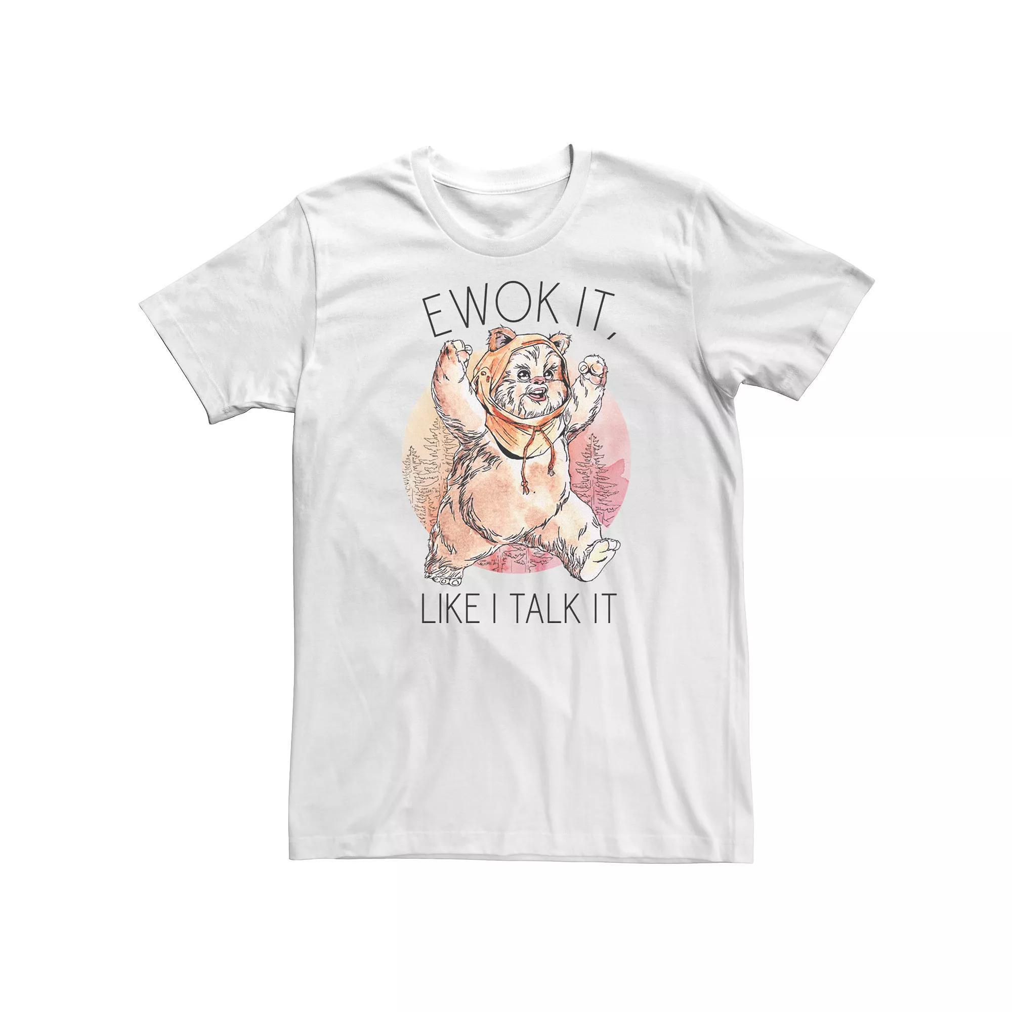Men's Star Wars Ewok It Like I Talk It Sketched Graphic Tee, Size: Medium, White Product Image