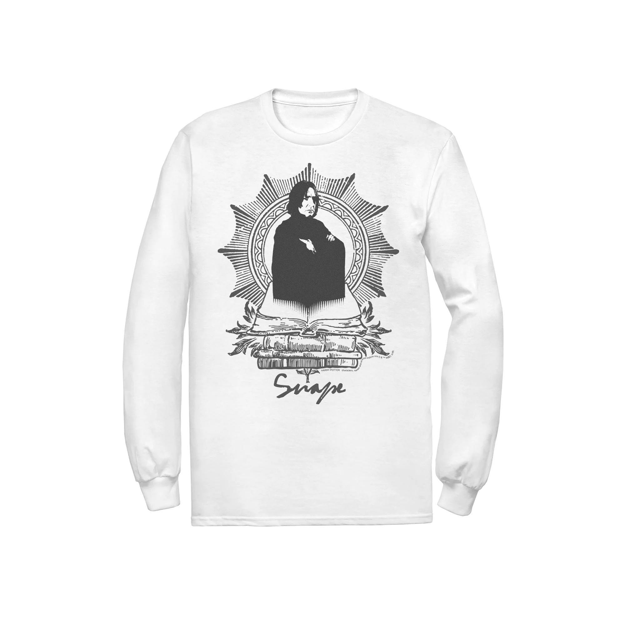 Mens Harry Potter Snape Books Portrait Long Sleeve Graphic Tee Product Image