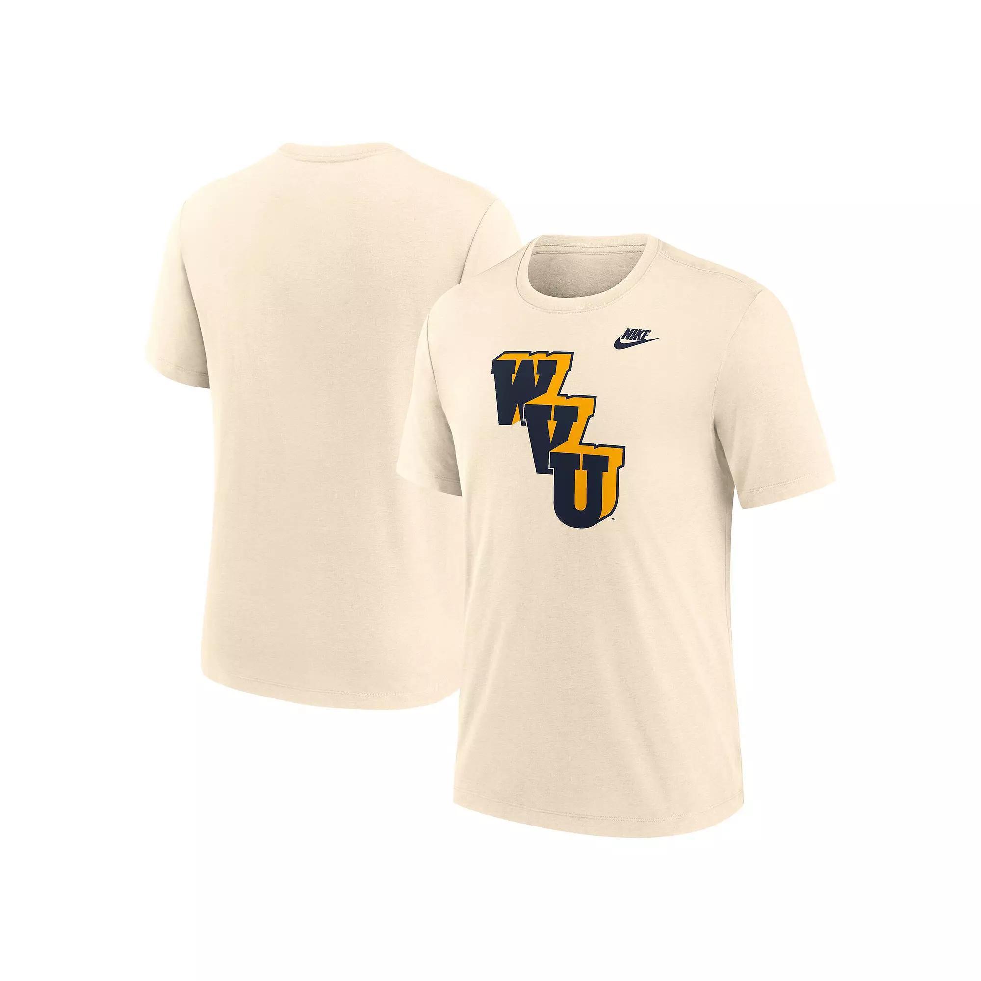 Men's Nike Cream West Virginia Mountaineers Vault Logo Tri-Blend T-Shirt, Size: XL, Beige Product Image
