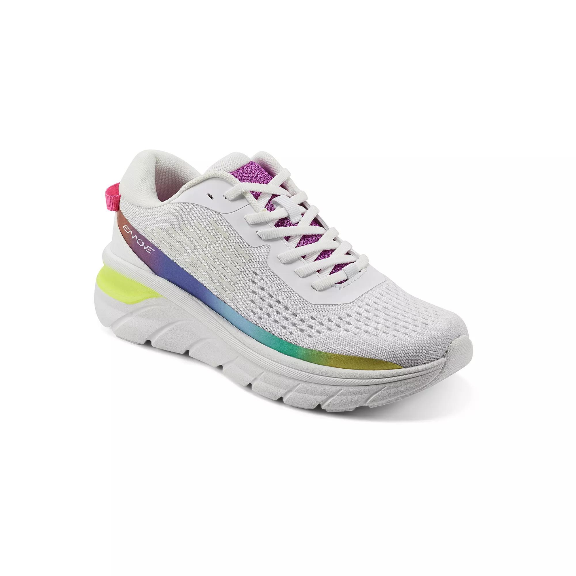 Easy Spirit Women's Mel EMOVE Lace-Up Sneakers, Size: 9 Wide, Whiterainbow Product Image