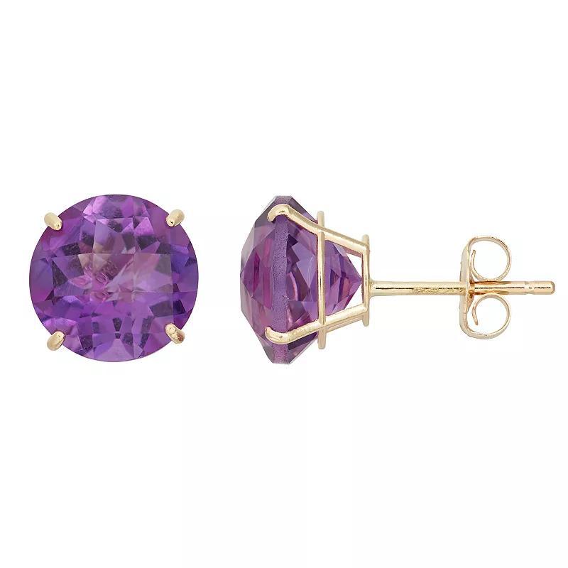 Amethyst 10k White Gold Stud Earrings, Womens, Purple Product Image