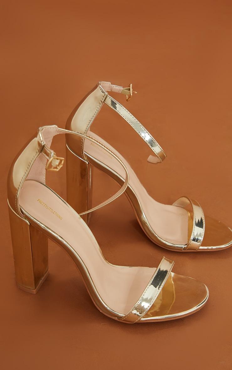 May Gold Block Heeled Sandal Product Image