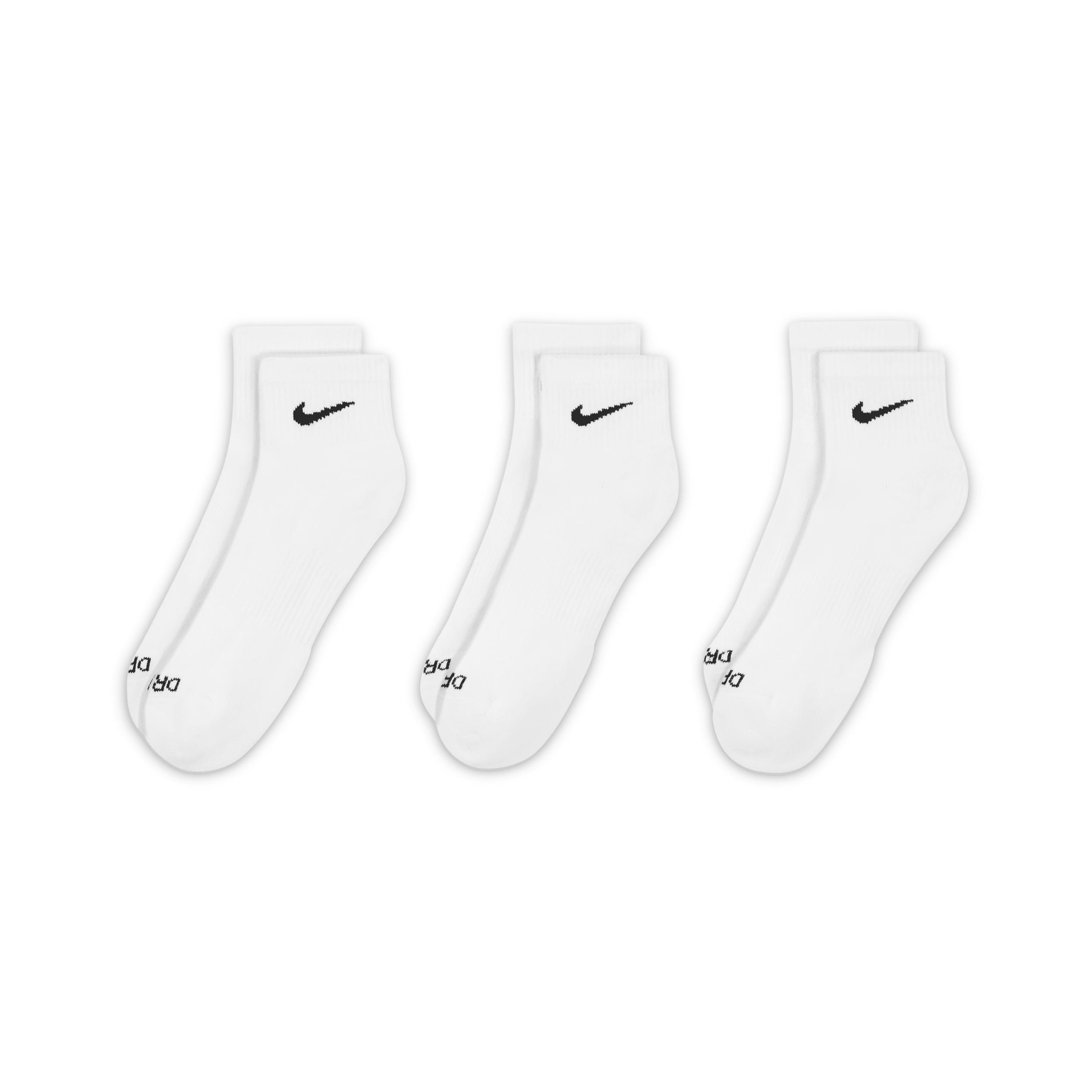 Men's Nike 3-pack Everyday Plus Cushion Ankle Training Socks, Size: 8-12, White Product Image