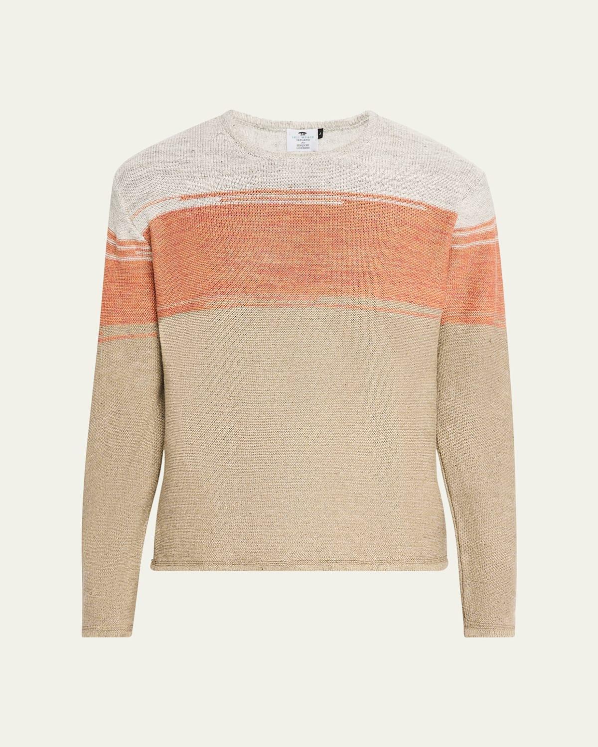 Mens Washed Linen Ombre Tunic Sweater Product Image